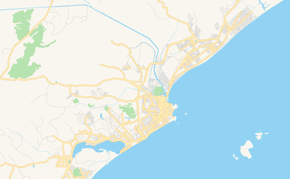 Printable street map of Macae, Brazil
