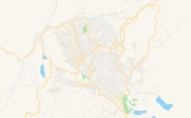 Printable street map of Potosi, Bolivia