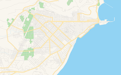 Fototapeta na wymiar Printable street map of Comodoro Rivadavia, Argentina