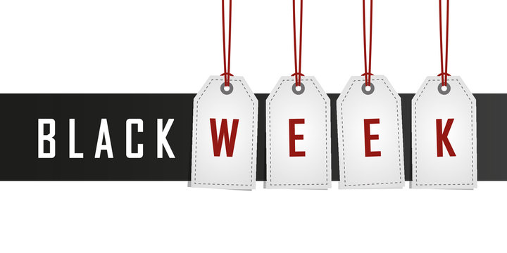 black week promotion hanging label vector illustration EPS10