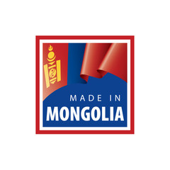 Mongolia flag, vector illustration on a white background