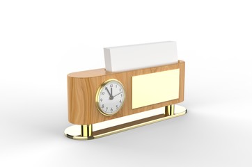 Wood Desk Pen Pencil Holder Stand Multi Purpose Use Cup Pot Desk Organizer For Branding, 3d render illustration.