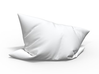 White pillow isolated template. Cushion.