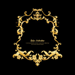 Elements In baroque, rococo victorian, renaissance style. Trendy floral vintage pattern. Vector illustration