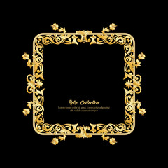 Elements In baroque, rococo victorian, renaissance style. Trendy floral vintage pattern. Vector illustration