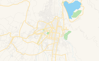 Printable street map of Ibarra, Ecuador