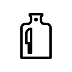 cutting board with knife icon, Cooking line icon