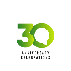 30 Years Anniversary Celebrations Vector Template Design Illustration