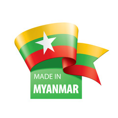 Myanmar flag, vector illustration on a white background