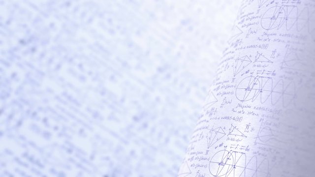 Mathematical Formulas and Graphs. Tables and Statistics. Seamless Loop. Copy Space. The Depth of Field.