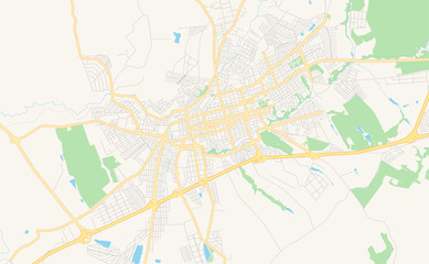 Fototapeta na wymiar Printable street map of Itapetininga, Brazil