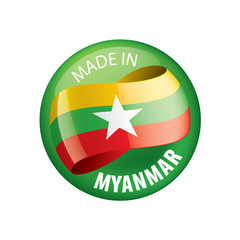 Myanmar flag, vector illustration on a white background