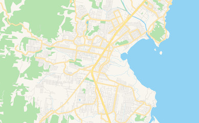 Fototapeta na wymiar Printable street map of Palhoca, Brazil