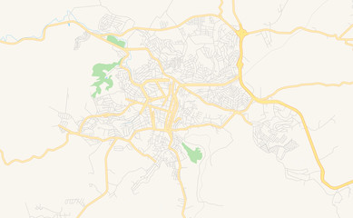 Printable street map of Barbacena, Brazil