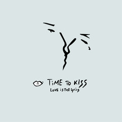 Guy kisses a girl and time to kiss love is a liric text