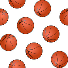 Basketball ball seamless pattern realistic gradient. Vector stock illustration eps10 isolated on white. Design for wallpaper, clotches, sport form or magazine