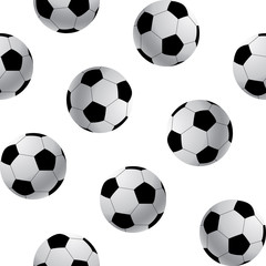 Footballl ball seamless pattern realistic gradient. Vector stock illustration eps10 isolated on white. Design for wallpaper, clotches, sport form or magazine
