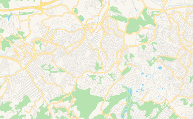 Printable street map of Jandira, Brazil