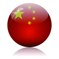 Chinese flag glass icon vector illustration