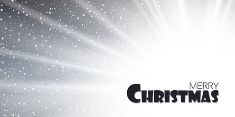 Christmas background. Merry Christmas wish, Happy New year holiday winter Xmas card. Vintage greeting sun rays design. Bright light decoration. Magic shine star, sparkle. Vector illustration