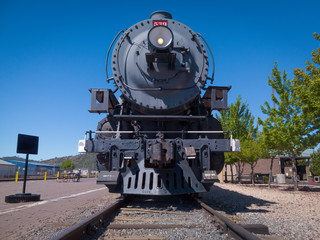Williams, Arizona USA: Steam locomotive train in the city on Historic Route 66, south terminus of Grand Canyon Railway.
