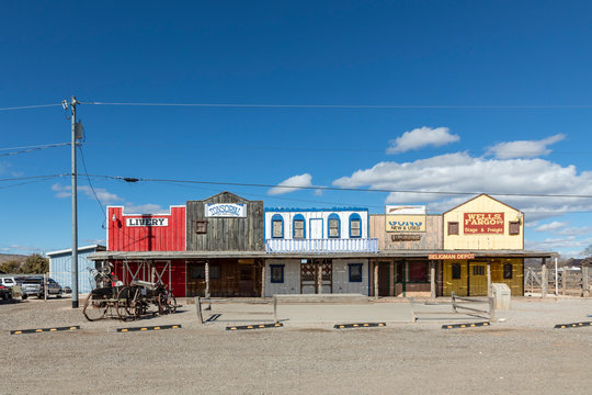 View On Historic Wild West Facade With Livery And Tonsorial Of Doc Holliday