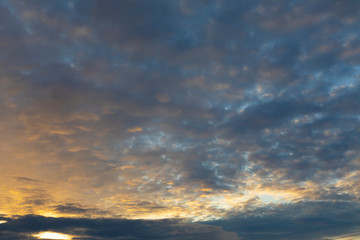 sky with dramatic clouds after the sunset