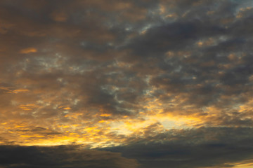 sky with dramatic clouds after the sunset