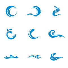 Water Wave logo design vector. Icon Symbol. Template. Illustration