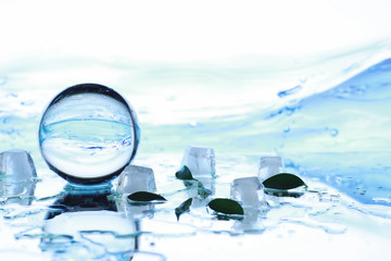 Tools for vision correction. Glasses and lenses with diopters on the background of splashes and...