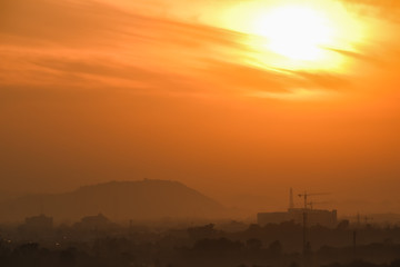 orange sky in the morning