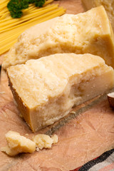 Cheese collection, hard italian cheese, aged parmesan and grana padano cheese