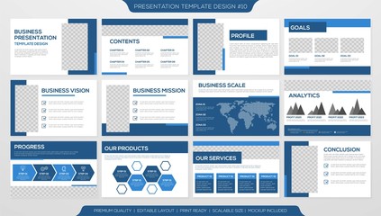 set of presentation template design with modern and minimalist layout concept - obrazy, fototapety, plakaty