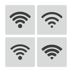Vector black wireless icons set