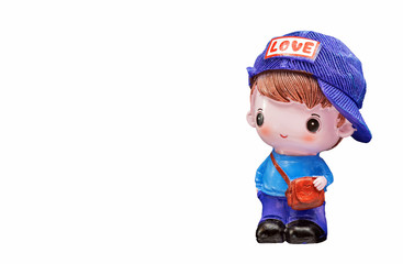 Ceramic figurine of a boy in a cap with the inscription - 