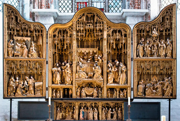 Triptyque dans l'église Sainte-Marie de Lübeck, Allemagne