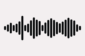 Black audio logo. Sound wave equalizer element