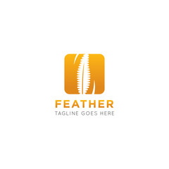 pen feather logo and icon vector illustration design template