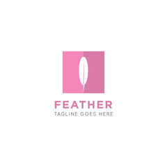 pen feather logo and icon vector illustration design template