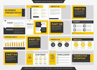 set of presentation template design with modern and minimalist layout concept