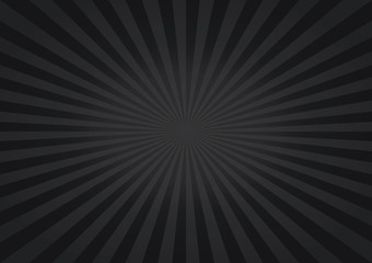 Abstract Dark Black rays background. Vector