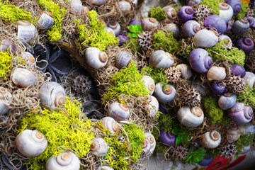 very nice floral decoration with snails