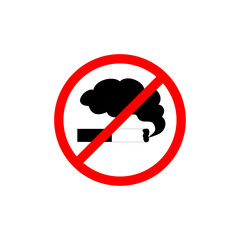 No smoking sign. Isolated vector pictogram. Tabacco free zone