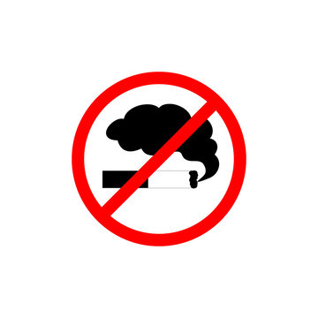 No Smoking Sign. Isolated Vector Pictogram. Tabacco Free Zone