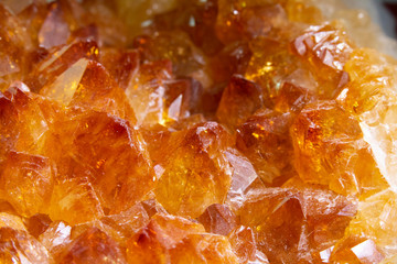 Citrine Rock Crystal Orange Gemstone Close Up