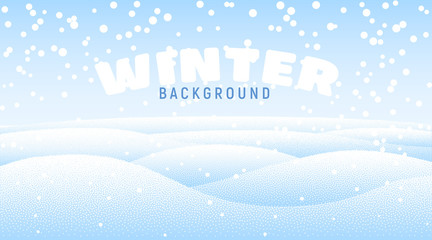 Clean winter background with snow drifts