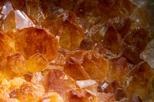 Citrine Rock Crystal Orange Gemstone Close Up