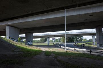 highway with grass and roads