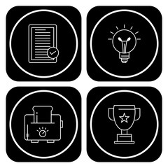 Set Of 4 Universal Icons For Mobile Application and websites