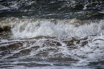 splashing seawater of a wave